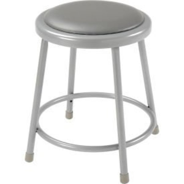 National Public Seating Interion 18H Steel Work Stool with Vinyl Seat  Backless  Gray  Pack of 2 INT-6418/2